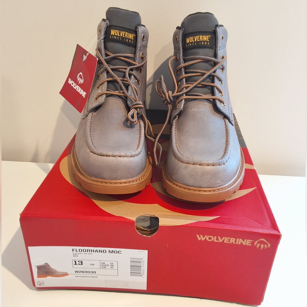Wolverine Floorhand Moc Toe Slip And Oil Resistant Soft Toe Work Boots, 13 EW